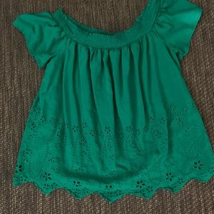 Adorable Kelly green babydoll top